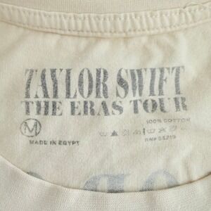 Taylor Swift The Eras Tour T Shirt Graphic Print Size Medium Cream Cotton